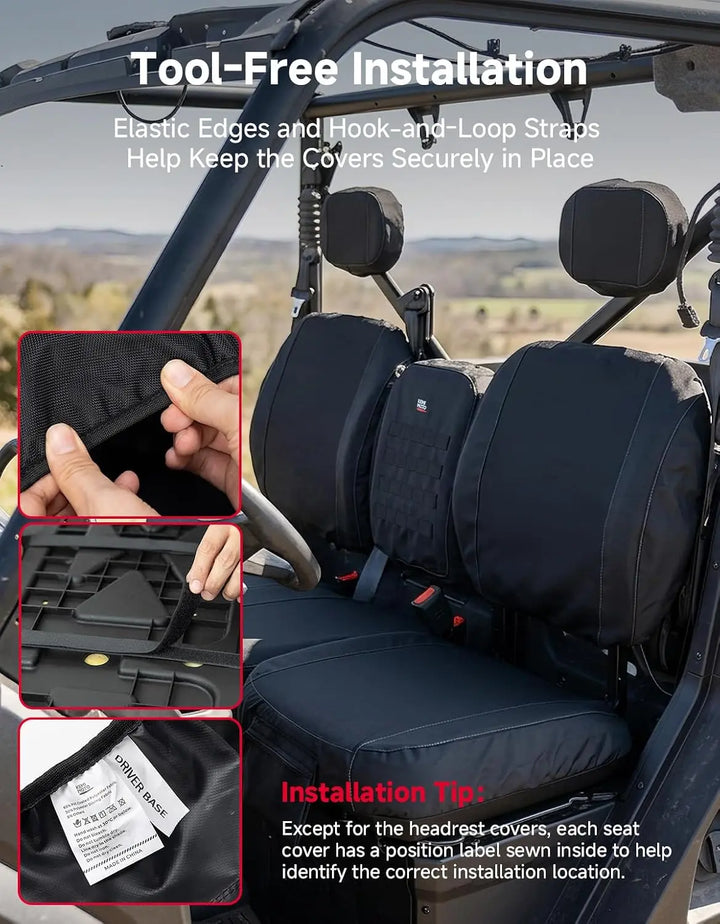 KEMIMOTO Front Seat Covers with Storage for CFMOTO UFORCE U10 Pro 2025+