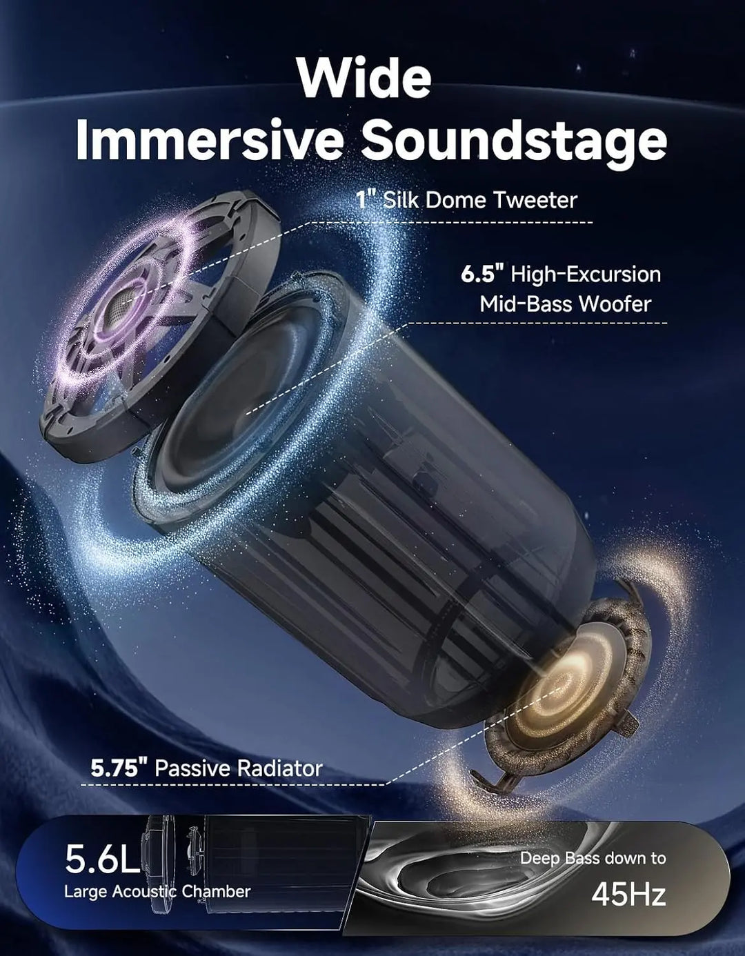 KP6 6.5" Universal Tower Speakers for UTV, ATV & Marine