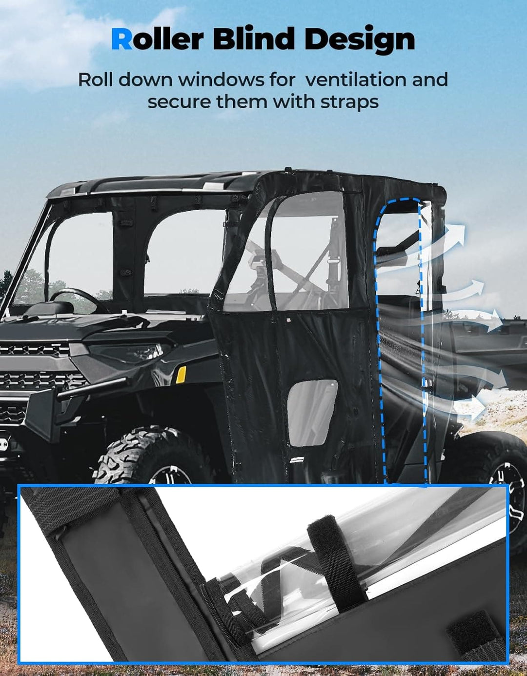 UTV Cab Enclosure for Polaris Ranger XP 1000 Crew 2019-2024