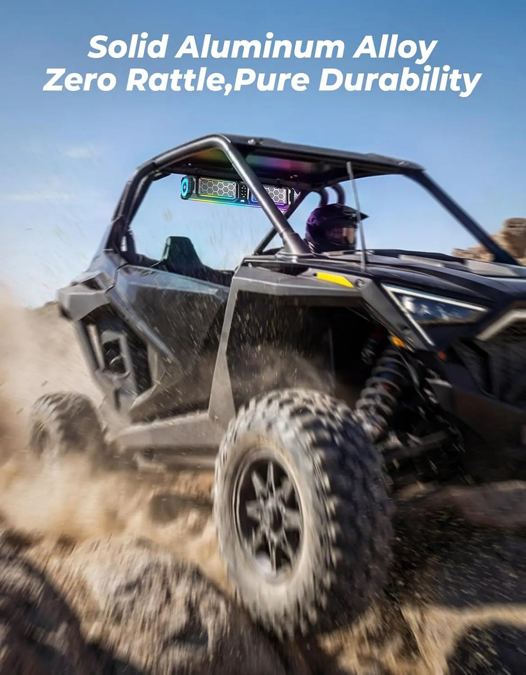 KEMIMOTO Midnight S70 Gen2 UTV Soundbar For Can am Polaris 680W Max Power, IP66 Waterproof & Quad Passive Radiators