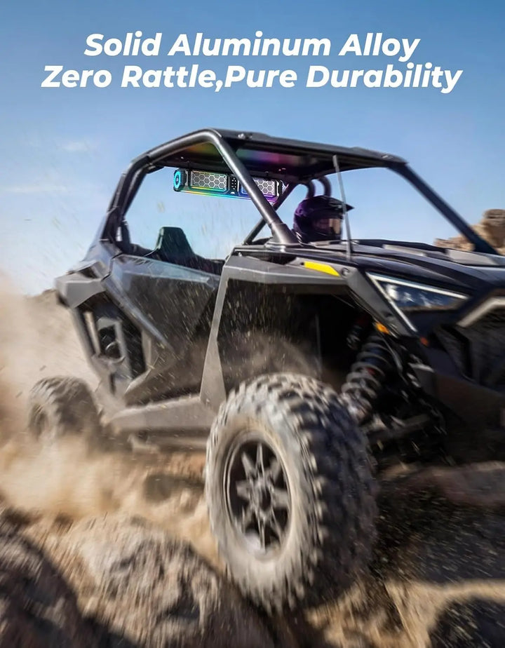 KEMIMOTO Midnight S70 Gen2 UTV Soundbar For Can am Polaris 680W Max Power, IP66 Waterproof & Quad Passive Radiators