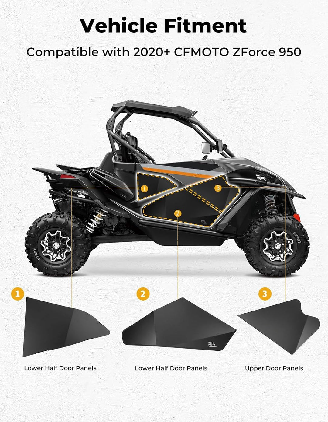 Aluminum Lower Doors Inserts for CFMOTO ZForce 950