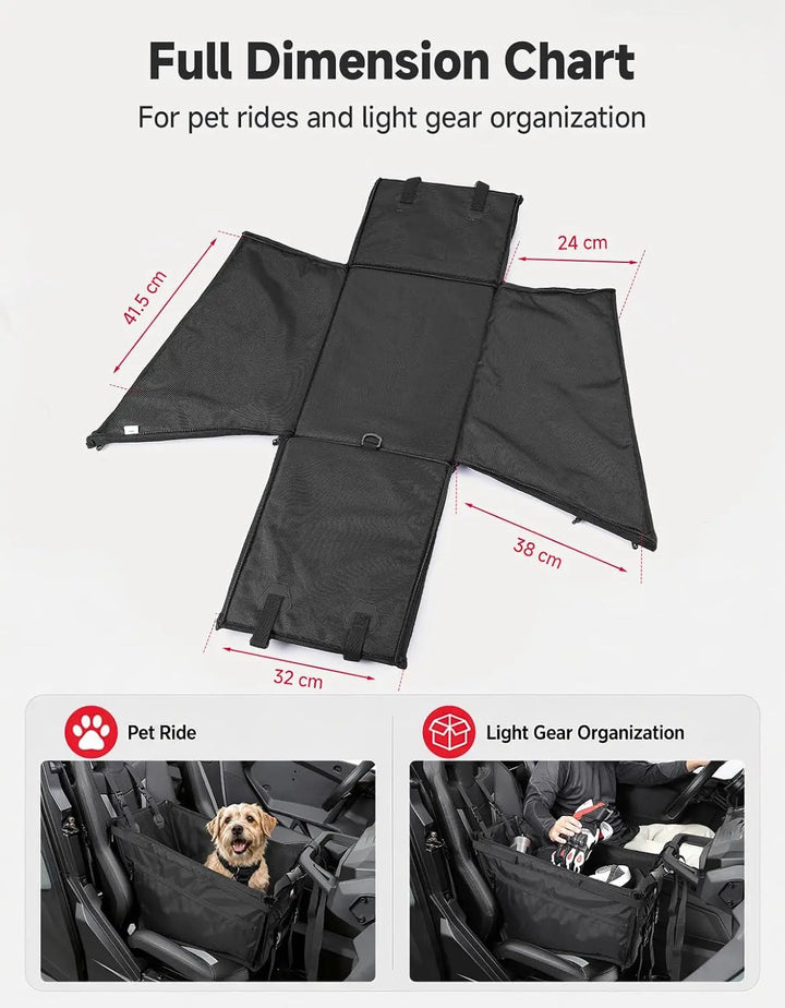 UTV Accessory Dog Booster Seat with Side Pockets