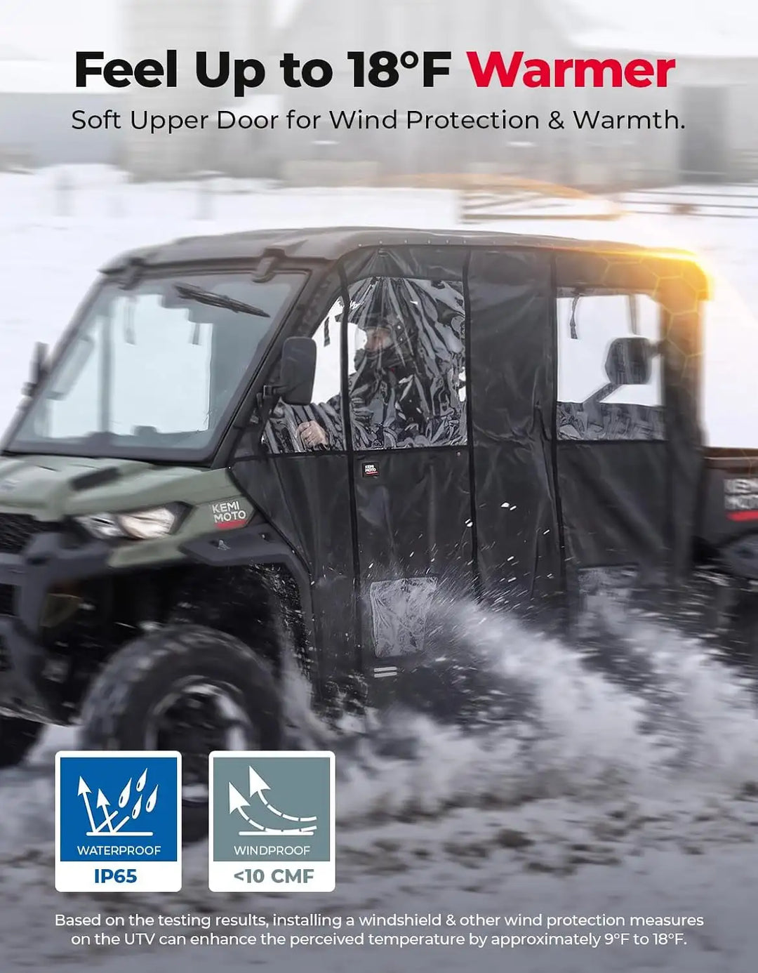 KEMIMOTO Soft Cab Enclosure Doors Compatible with Can-Am Defender Max 2017-2026