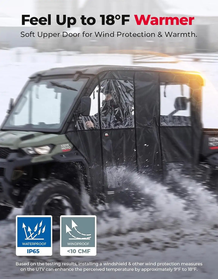 KEMIMOTO Soft Cab Enclosure Doors Compatible with Can-Am Defender Max 2017-2026