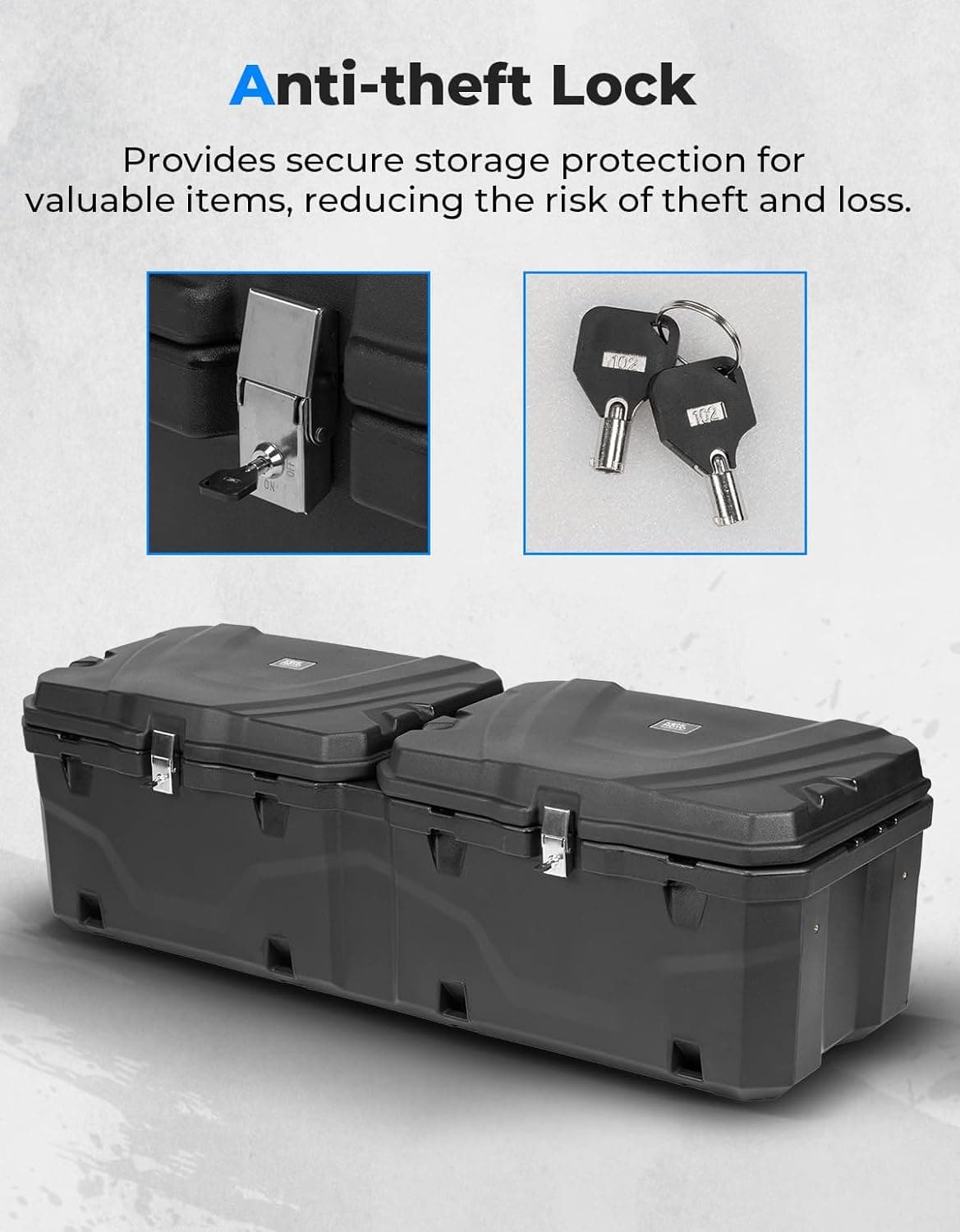 UTV Bed Box 29GAL for Polaris Ranger 1000 / XP 1000 / CREW 2018-2024 - Kemimoto