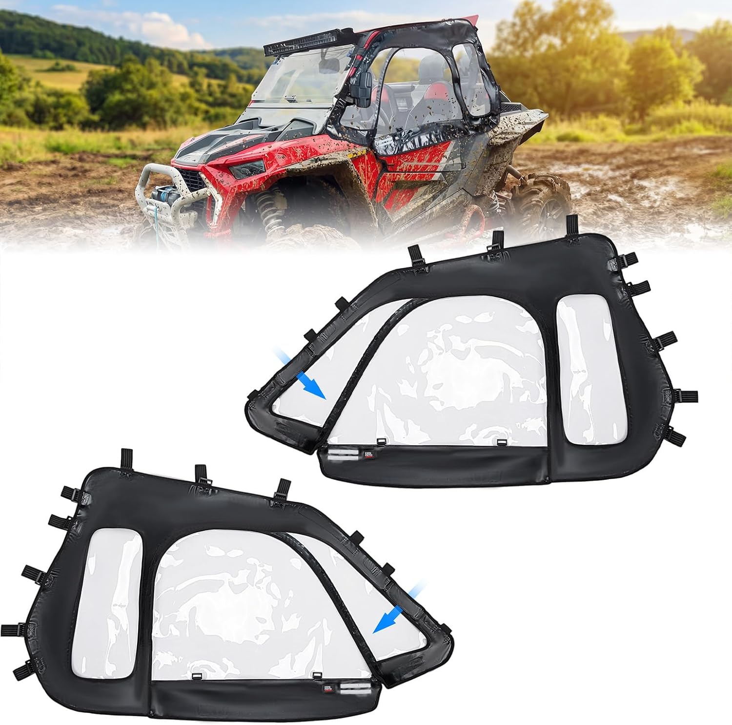 Soft Upper Door Cab Enclosure Set for RZR XP 1000 2014-2023