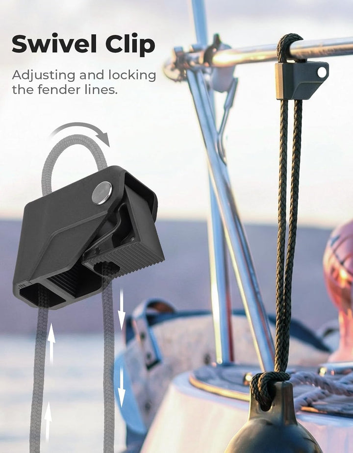 KEMIMOTO Boat Fenders with Boat Fender Clips Black 8.5"*27"