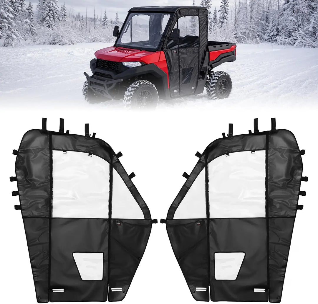 KEMIMOTO Upgraded PVC Soft Doors Cab Enclosure for Polaris Ranger 570 Full Size, Ranger 800 XP and Ranger 700 with Premium YKK Zippers