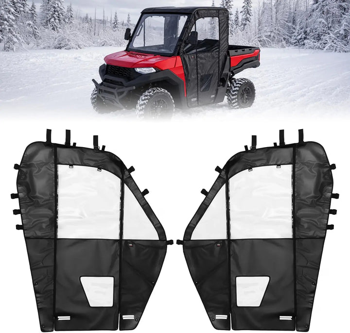 KEMIMOTO Upgraded PVC Soft Doors Cab Enclosure for Polaris Ranger 570 Full Size, Ranger 800 XP and Ranger 700 with Premium YKK Zippers
