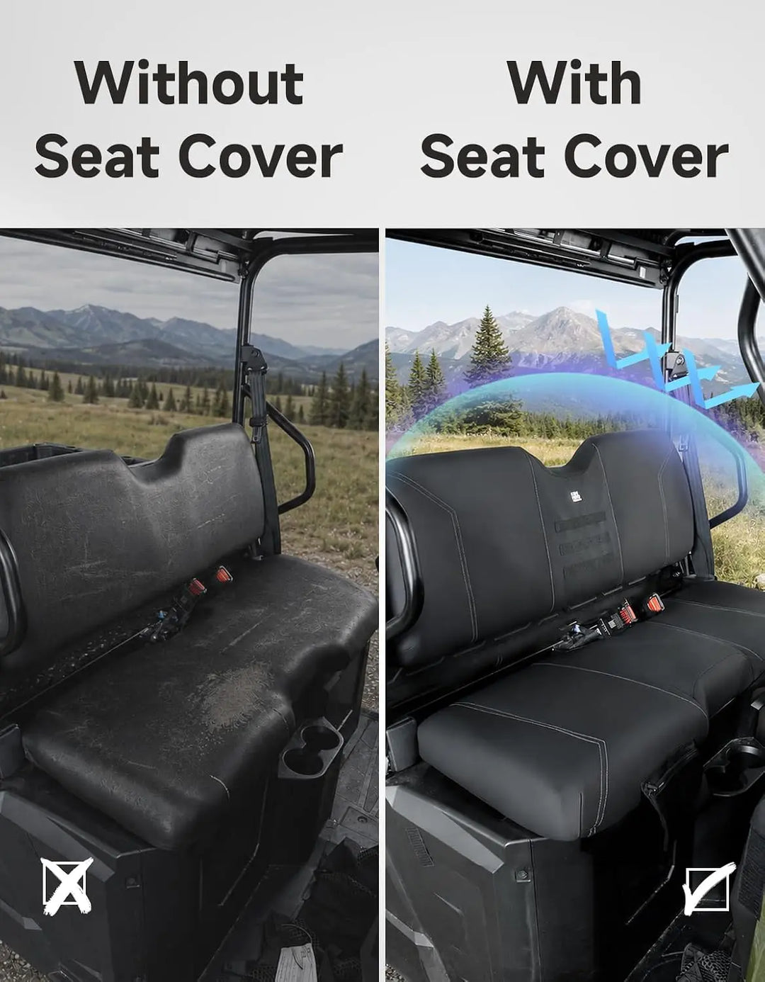 UTV Seat Covers with Storage Pockets for Polaris Ranger 500 2026+