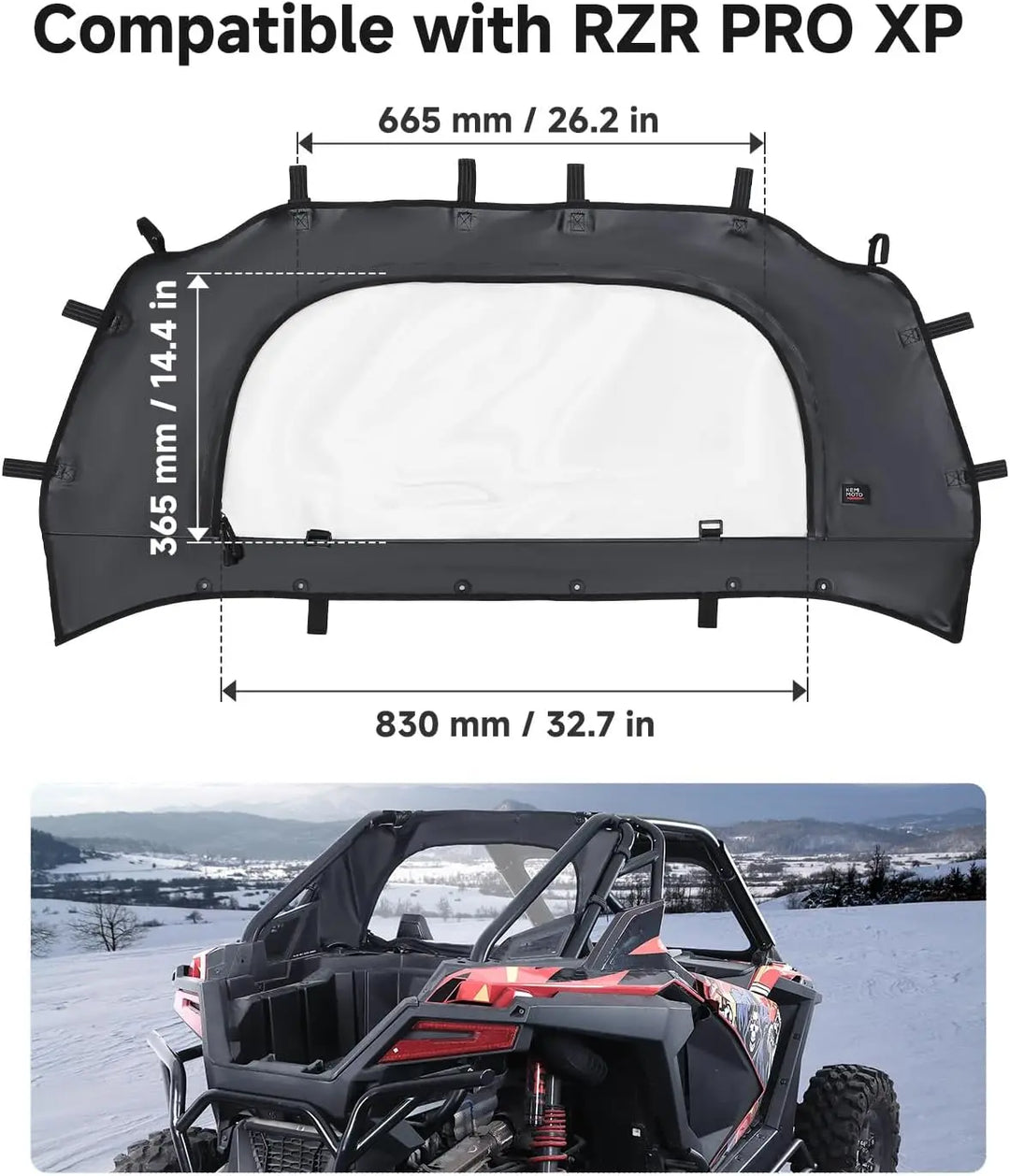 UTV Soft Rear Windshield for RZR PRO XP /Turbo R