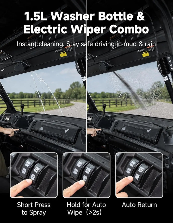 Power Flip Glass Windshield Fits Can-Am Defender