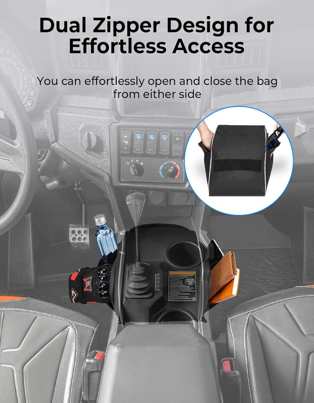 UTV Center Seats Storage Bag for Polaris General 2016-2023