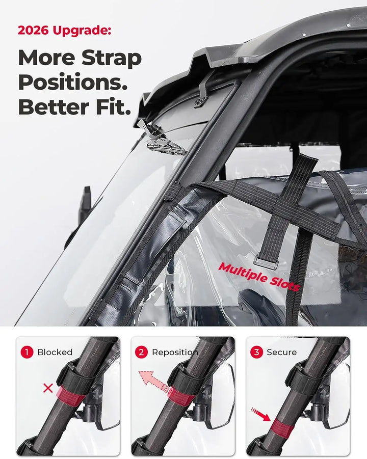 KEMIMOTO Soft Cab Enclosure Doors Compatible with Can-Am Defender Max 2017-2026