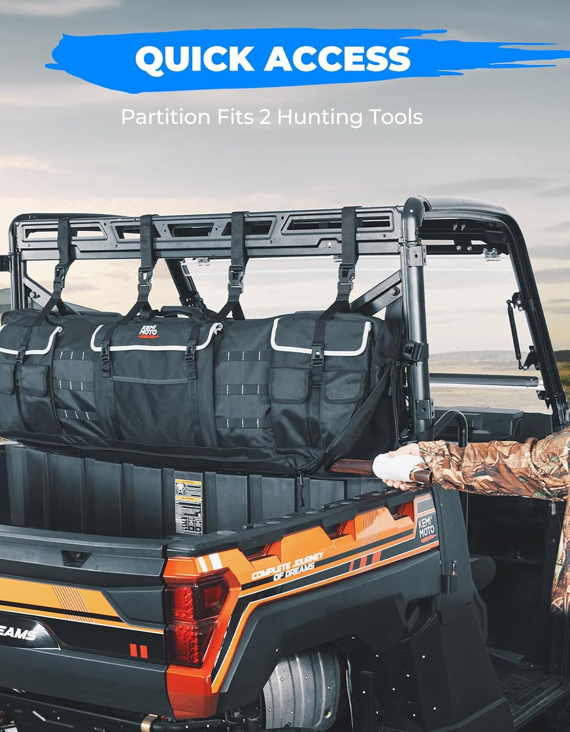 UTV Double Gun Holder Tool Rack for Hunting Gear