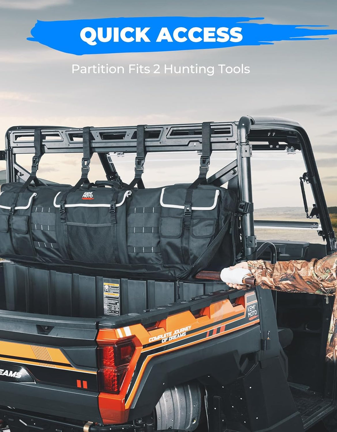 UTV Double Gun Holder Tool Rack for Hunting Gear