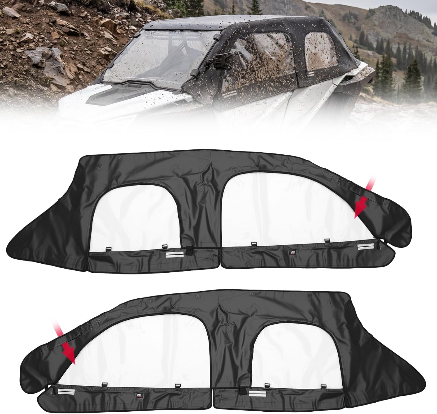 Soft Upper Door Cab Enclosure Set for Polaris RZR PRO XP 4/Turbo R 4