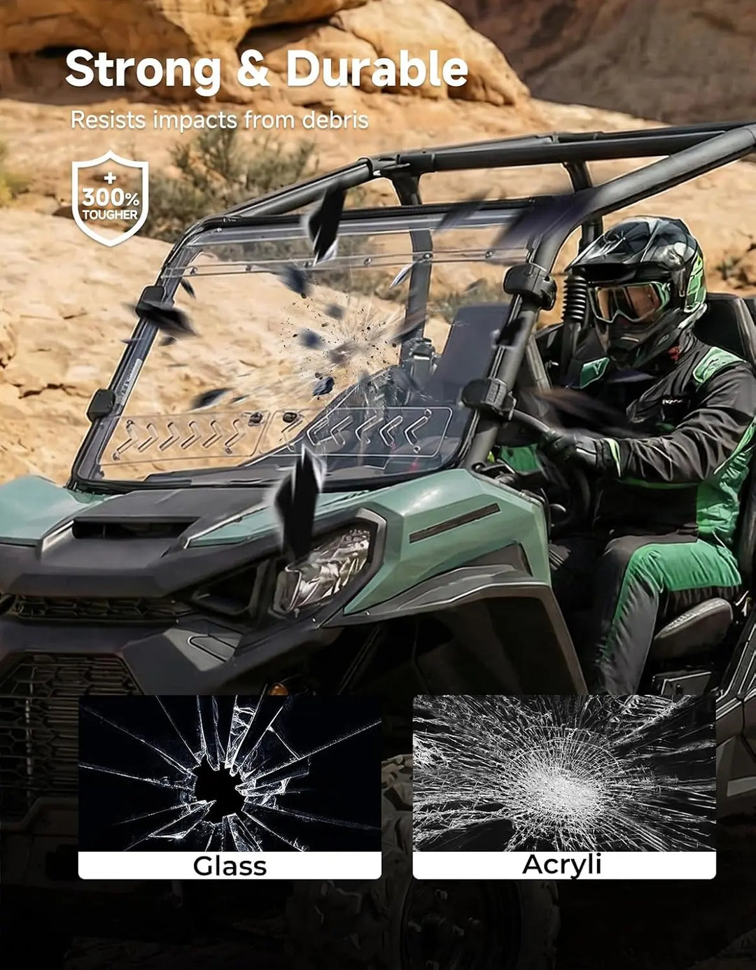 Vented Full Windshield For Can-Am Commander Maverick Sport Trail  (2018–2026)