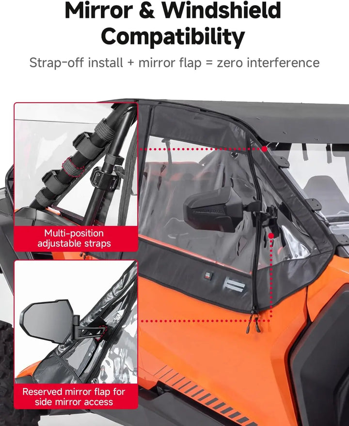 KEMIMOTO Soft Upper Door Cab Enclosure for CFMOTO ZFORCE Z10-4