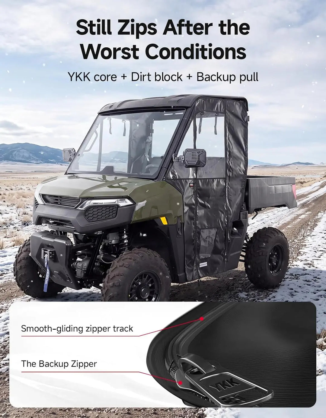 UTV Soft Doors for Polaris Ranger 500 2026, 2-Door Set