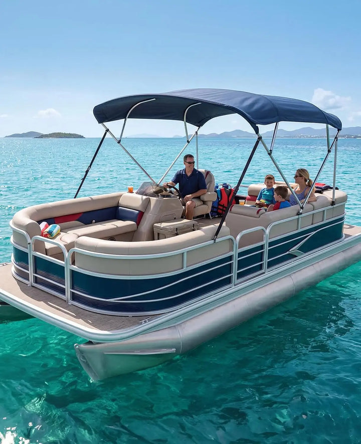 KEMIMOTO 2/3/4 Bow Bimini Top for Boats with Rear Support Poles