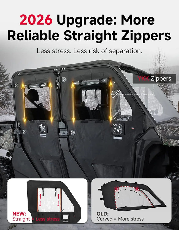 KEMIMOTO UTV Soft Doors with Steel Frame for CFMOTO UFORCE 1000 XL 2022–2026