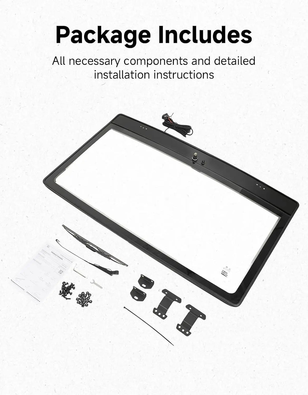 7mm Laminated Glass Windshield with Electric Wiper for Can-Am Defender & Defender MAX
