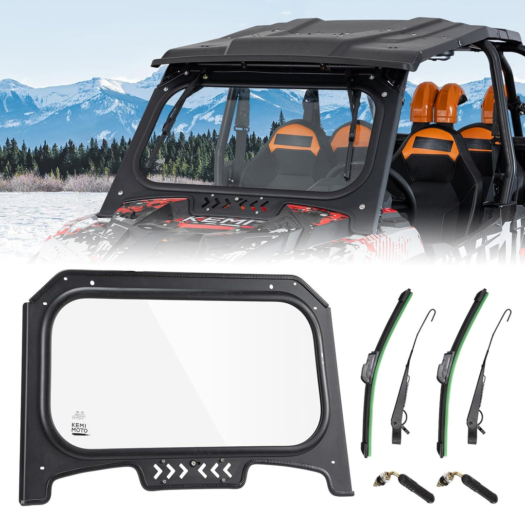 Glass Windshield with 2 Manual Wipers for Polaris RZR XP 1000 / 4 1000 /Turbo 2019-2026