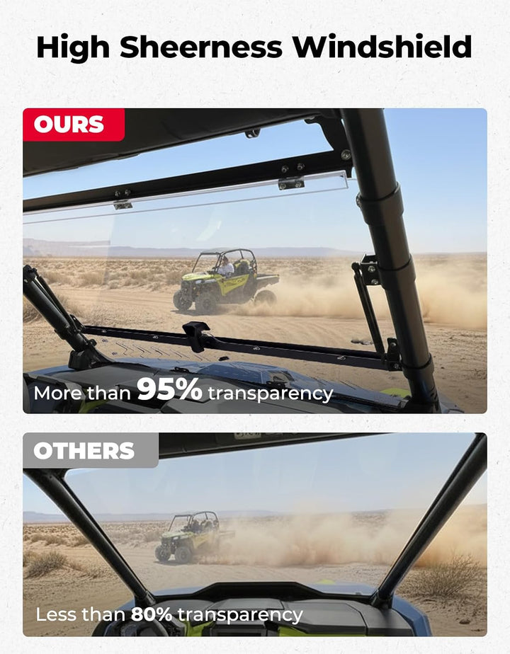 Upgraded Flip Windshield with Slide Window for 2020-2024 RZR PRO XP/4