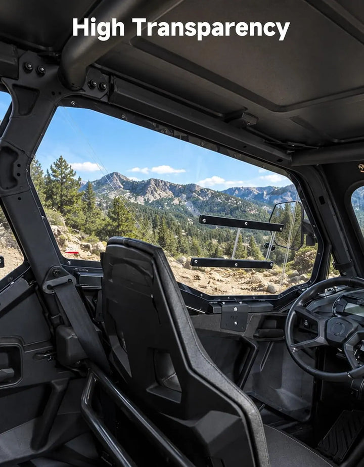 KEMIMOTO Hard Cab Enclosure with Sliding Vent Windows for 2021+ Can-Am Commander MAX