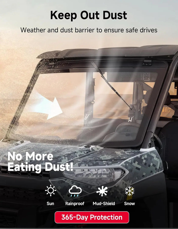 UTV 7mm Glass Windshield with Electric Wiper For Cfmoto ZForce 950 G2|800