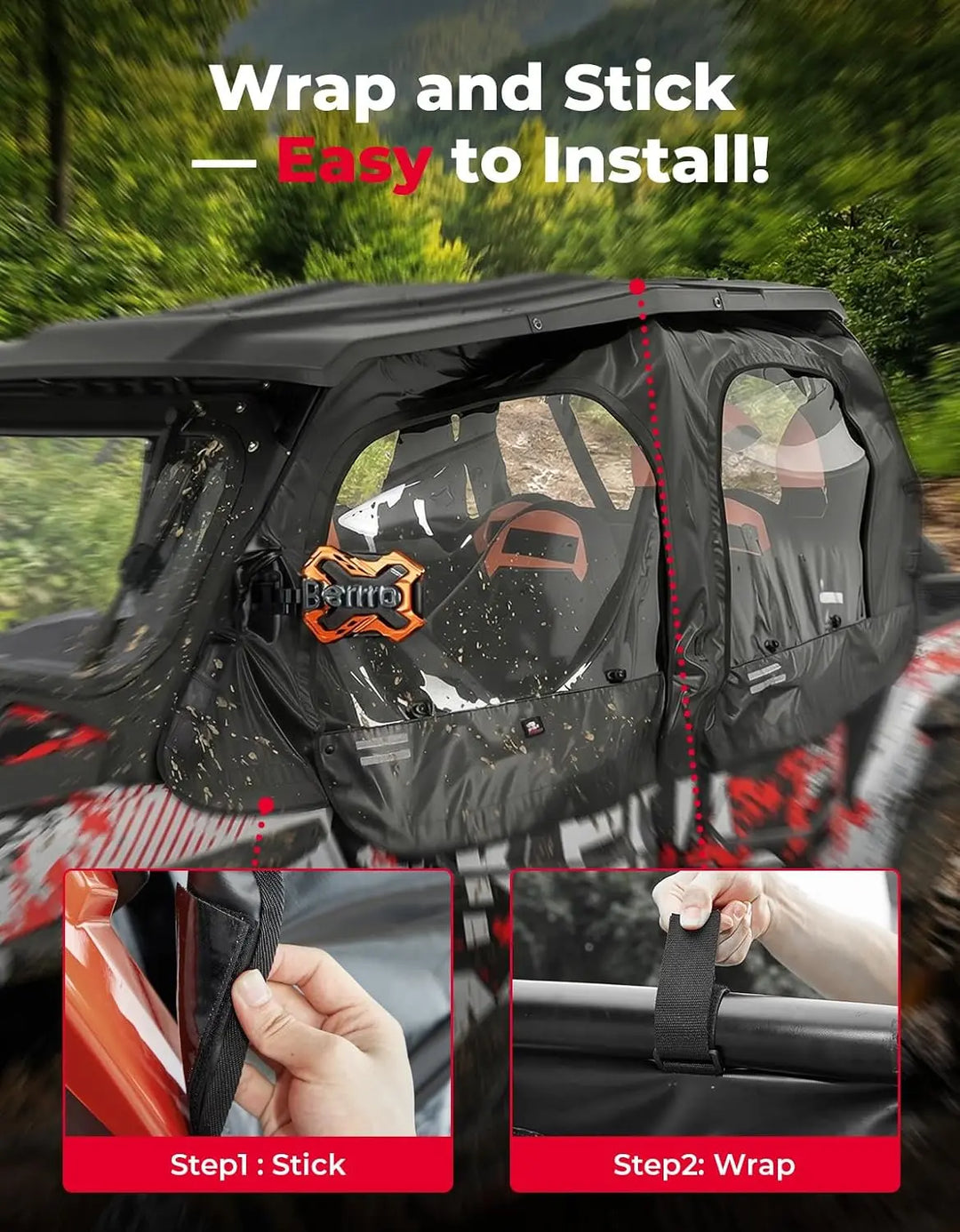 Soft Upper Door Cab Enclosure Set for Polaris RZR XP 4 1000 2014-2023