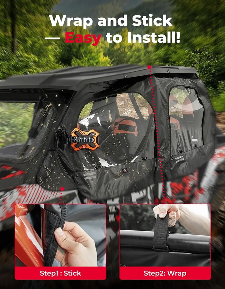 Soft Upper Door Cab Enclosure Set for Polaris RZR XP 4 1000 2014-2023