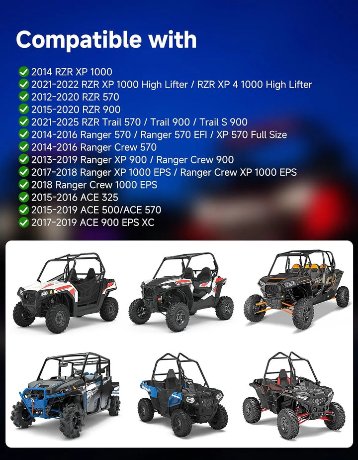 KEMIMOTO Clear Clutch Cover with App-Controlled RGB Lights for Polaris RZR & Ranger