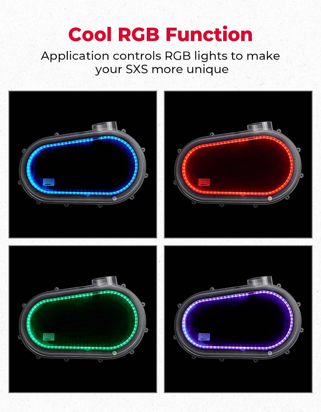 Outer Clutch Cover with RGB LED Strip Lights for Can-Am Maverick X3/MAX
