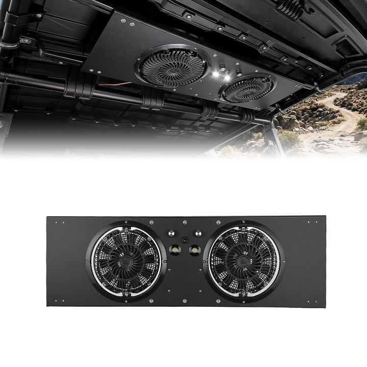 UTV Roof Fan with lights for Polaris Defender UForce 57-41 Inch Roof Width