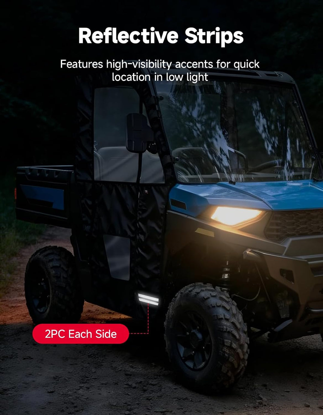 KEMIMOTO Upgraded Soft Doors Cab Enclosure for Polaris Ranger SP 570 with Premium YKK Zippers