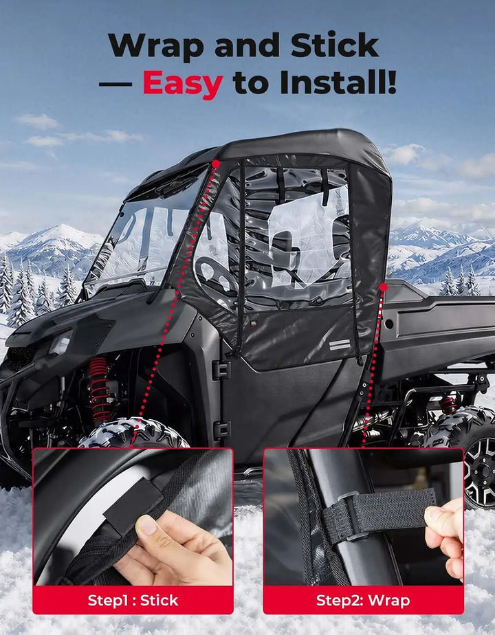 KEMIMOTO Soft Upper Doors Compatible with Honda Pioneer 700 2014-2025