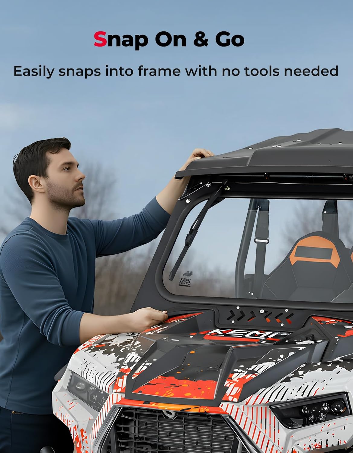 Glass Windshield with 2 Manual Wipers for Polaris RZR XP 1000 / 4 1000 /Turbo 2019-2026