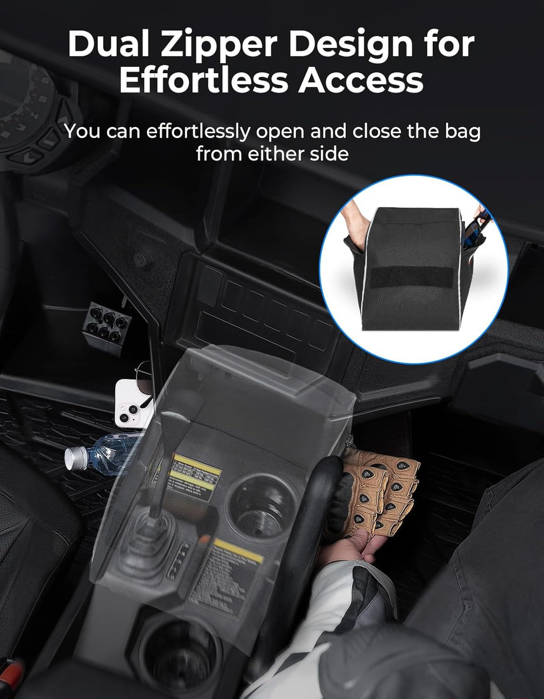 UTV Center Seats Storage Bag for Polaris General 2016-2023