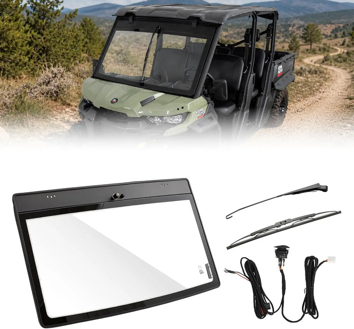 7mm Laminated Glass Windshield with Electric Wiper for Can-Am Defender & Defender MAX