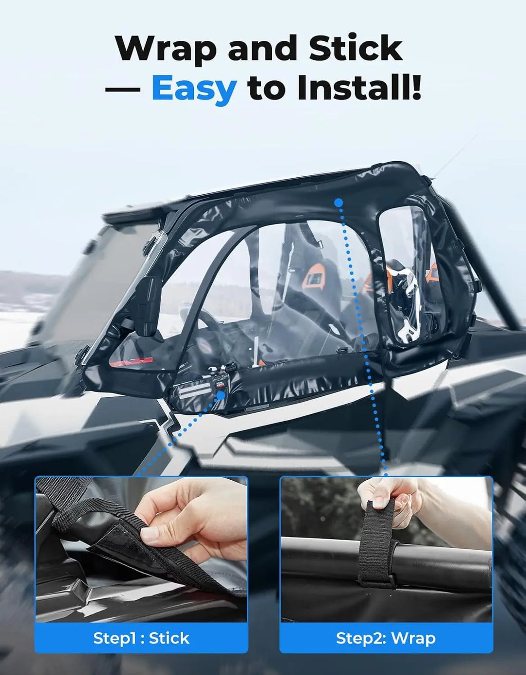 Soft Upper Door Cab Enclosure Set for RZR XP 1000 2014-2023