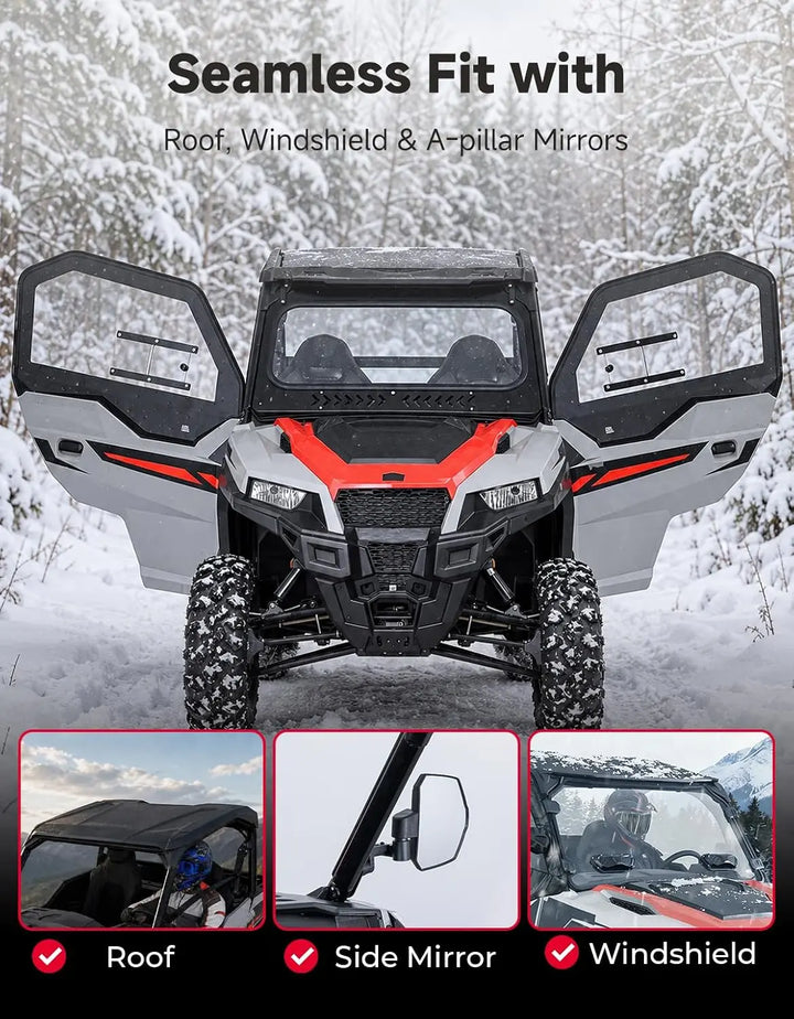 KEMIMOTO Hard PC Vented Upper Doors for Polaris General 1000 / XP 1000