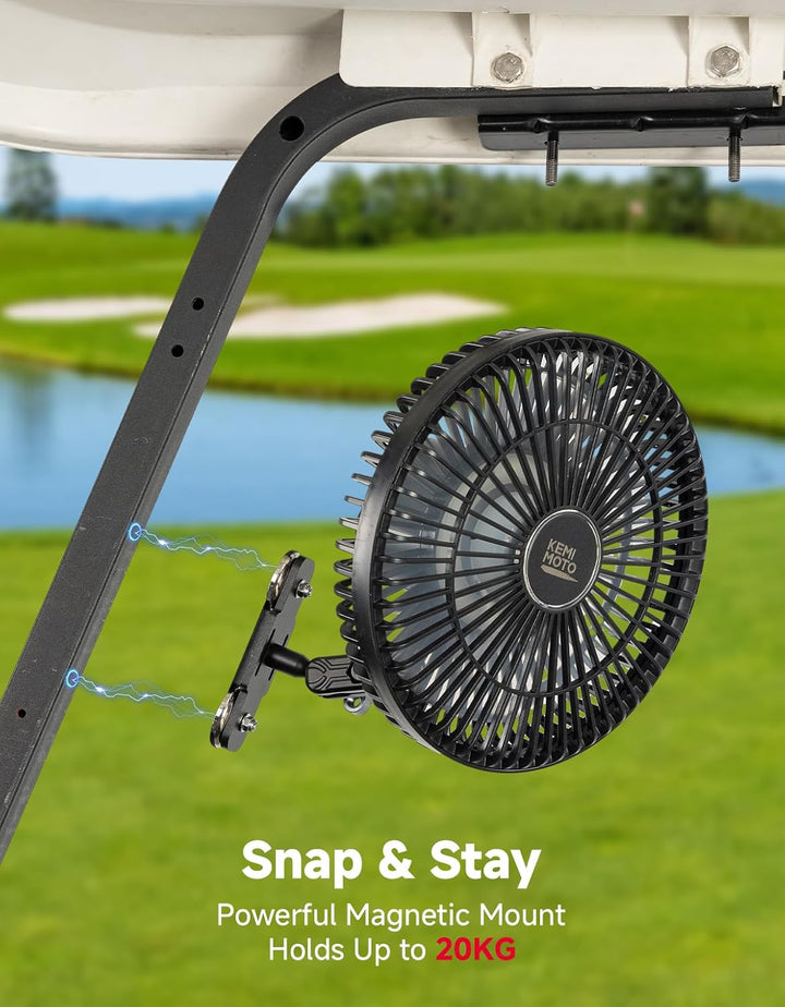 Magnetic Fan for Golf Cart & Forklift, EZGO RXV, Club Car (2-Pack)