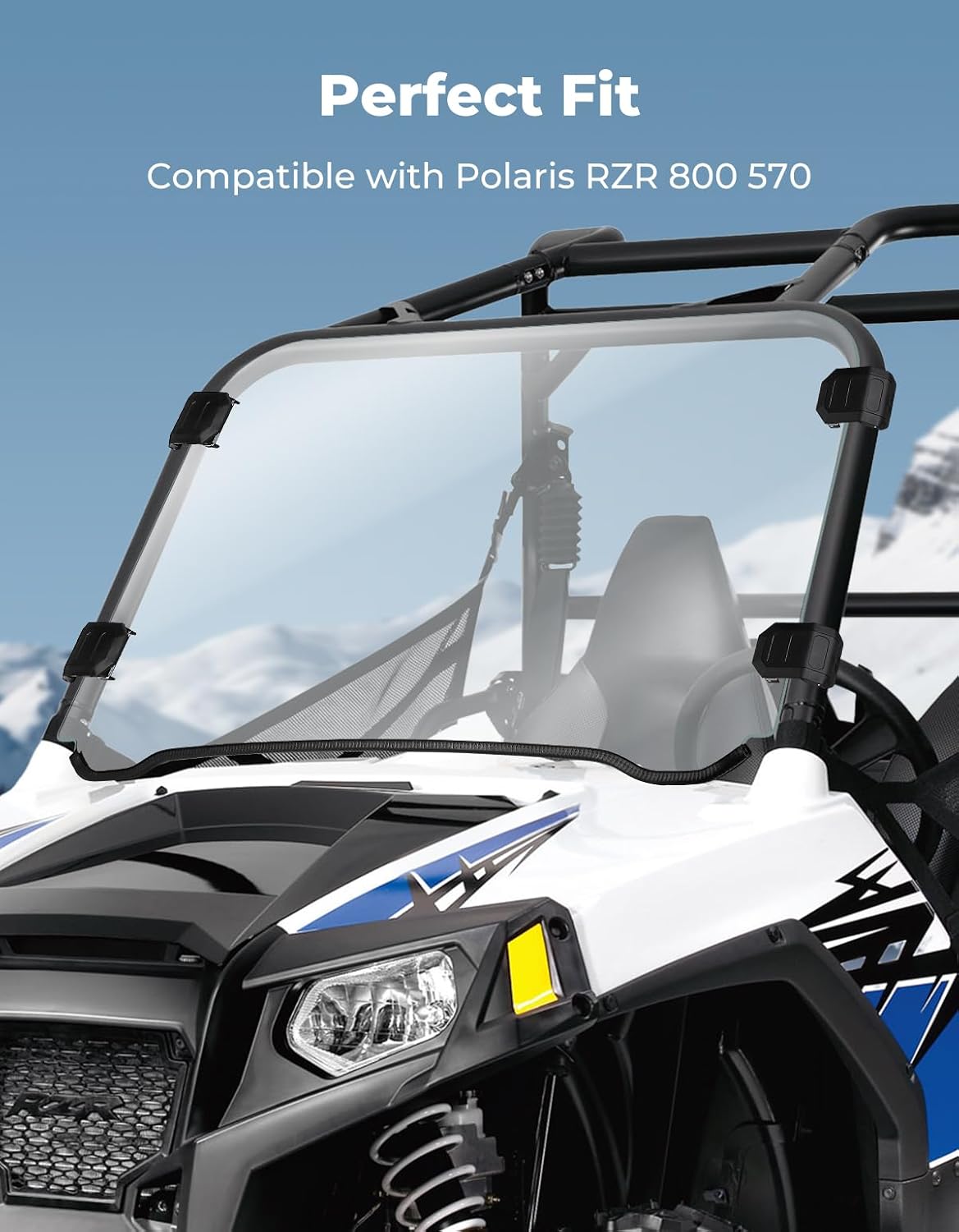 UTV Full Windshield for Polaris RZR 800 / S 800/4 800, XP 900/4 900, RZR 570