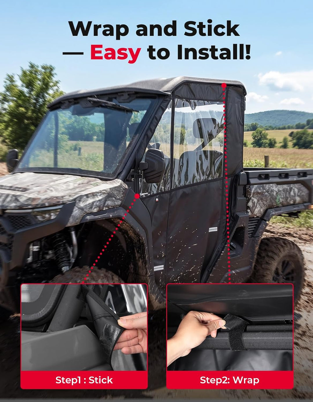 UTV Soft Full Doors Cab Enclosure for CFMOTO UFORCE U10 Pro
