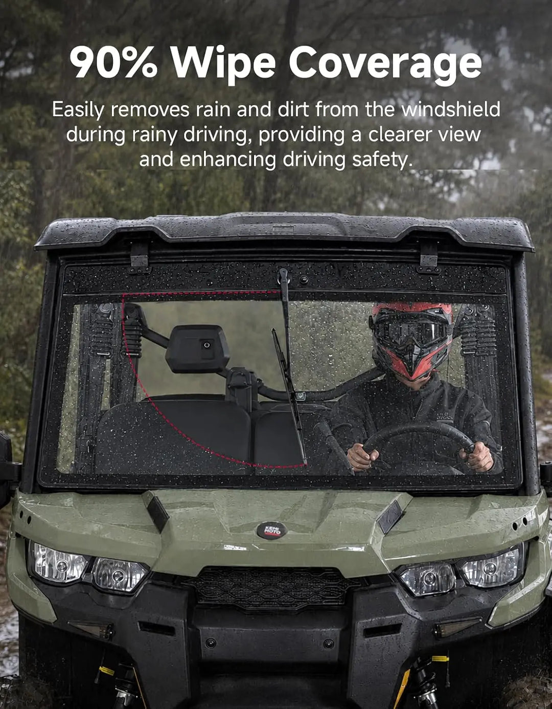 7mm Laminated Glass Windshield with Electric Wiper for Can-Am Defender & Defender MAX