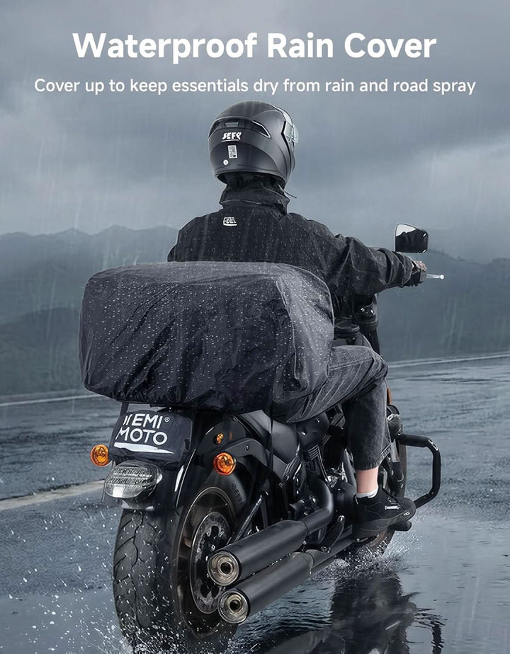 60–80L Expandable Tail Bag For Motorcycle Travel - Kemimoto