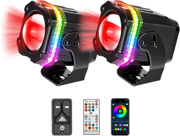 UTV/ATV Universal RGB Whipless LED Whip Lights with Turn Signal
